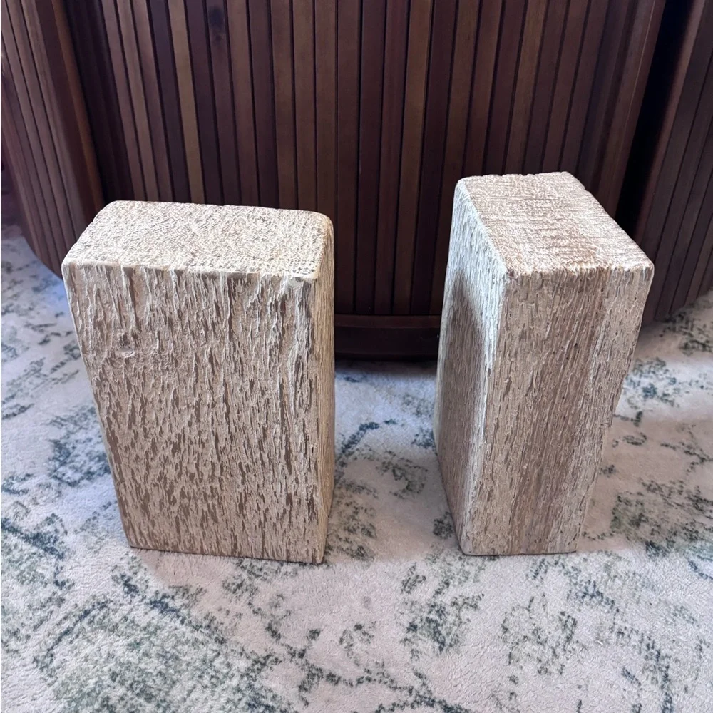 Rustic Wooden Bookends
